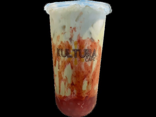 Strawberry Matcha Milk Tea.