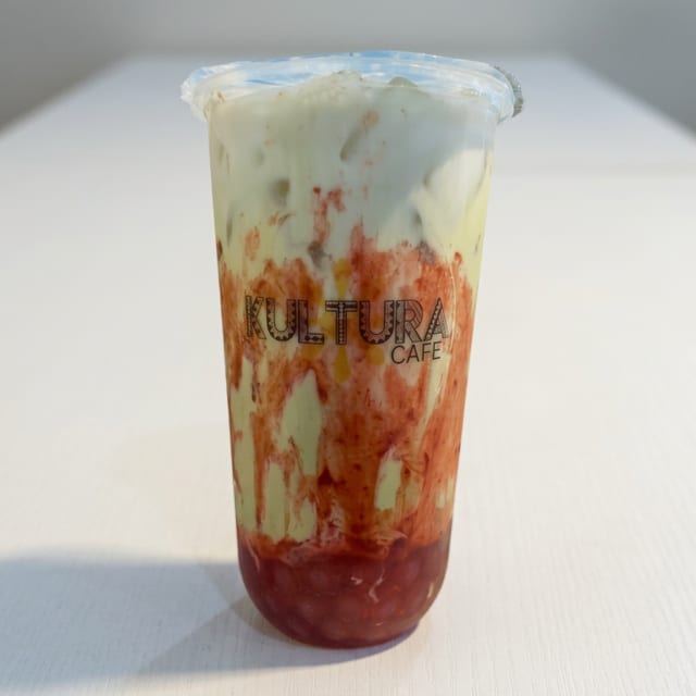 Strawberry Matcha Milk Tea.